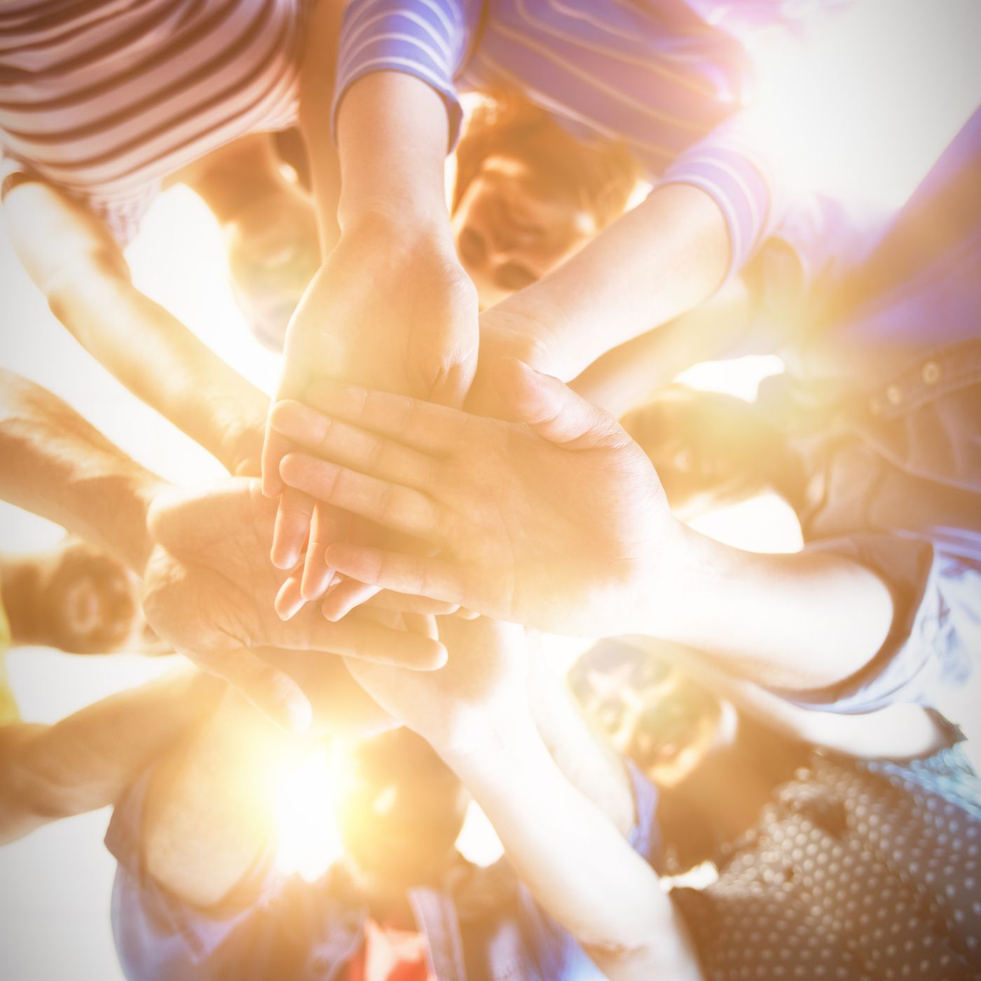 A group of hands joined together